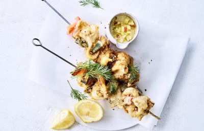 Tempura de sole et mayonnaise pomme-curry