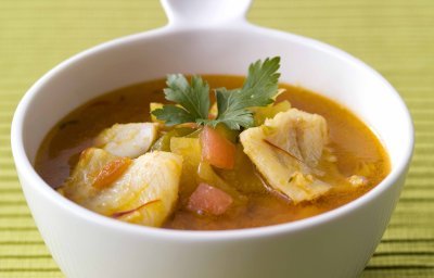 Soupe de poisson au merlan, tomates et fenouil