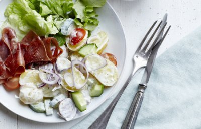 Salade de grenailles au jambon séché