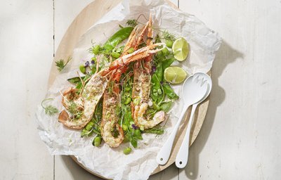 Langoustines met frisse salade 