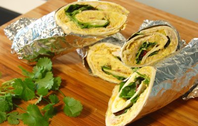 Wrap au poulet curry léger