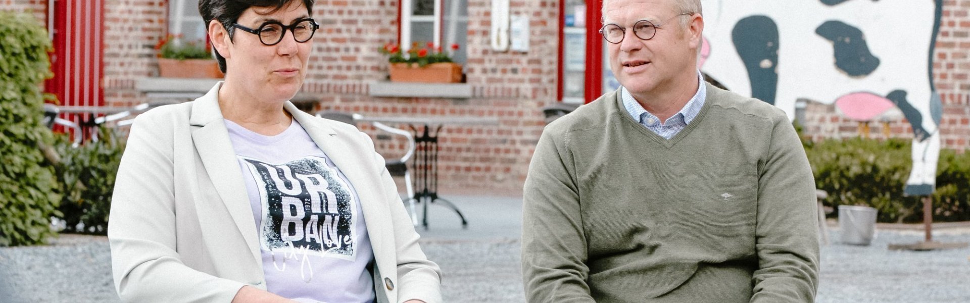 Hoeve Zuid-Bellegoed Boerin Nancy en boer Philip van Hoeve Zuid-Bellegoed aan het woord tijdens het interview.