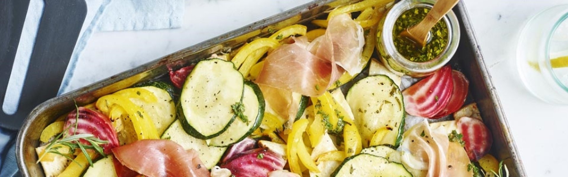 Légumes grillés au jambon séché