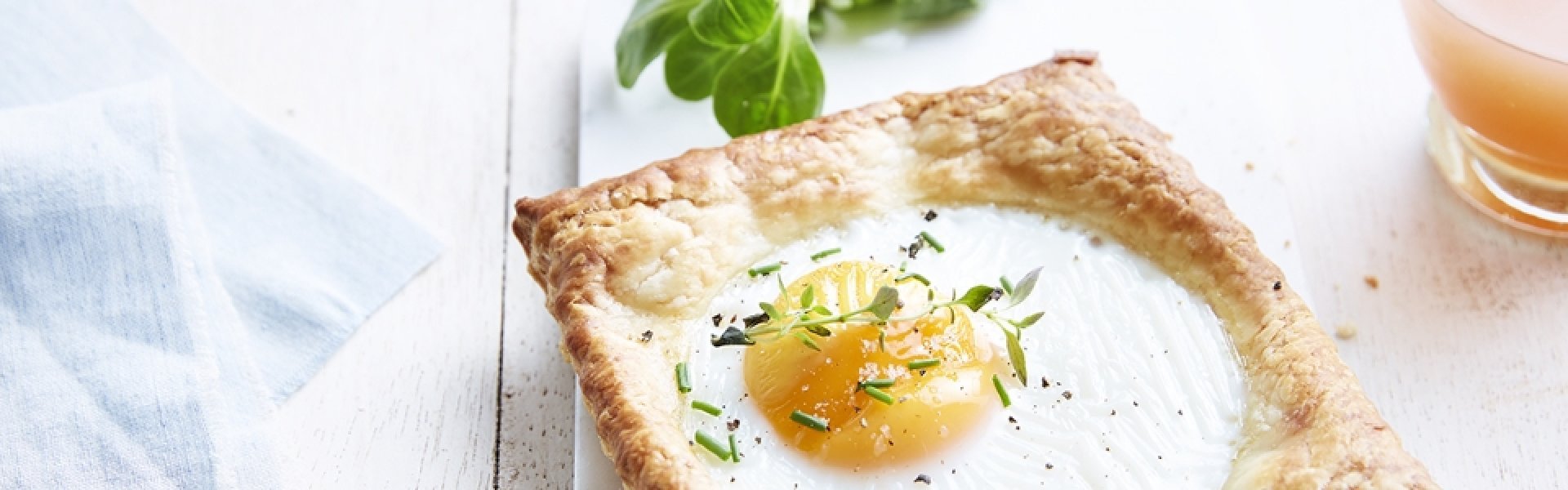 Feuilleté à l'oeuf sur le plat