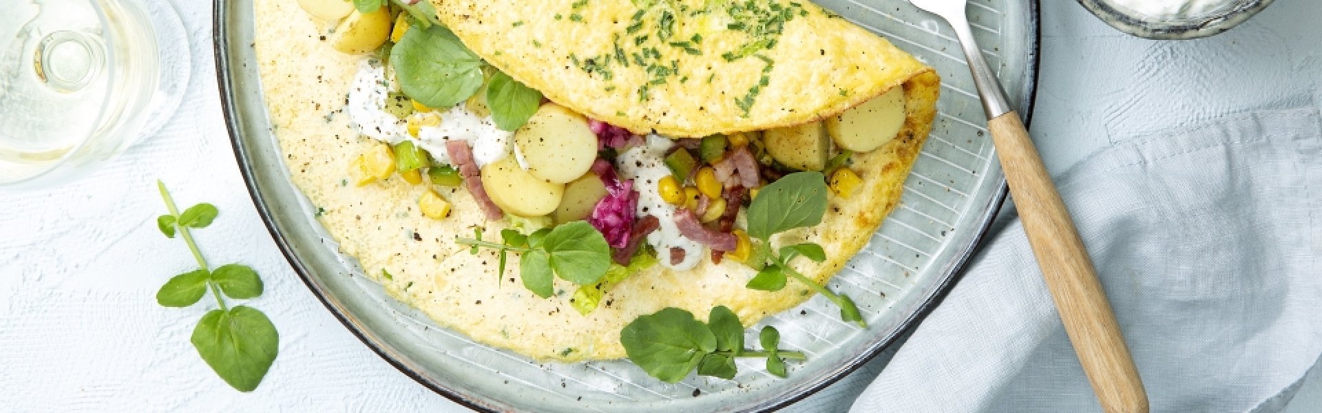 Crêpe salée à la salade de grenailles