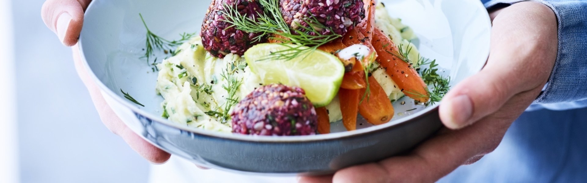 Boulettes végétariennes et purée Boulettes végétariennes et purée