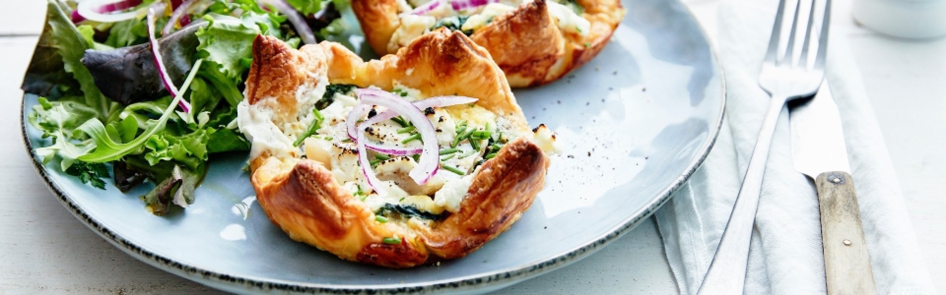 Tartelettes de tacaud aux épinards et fromage de chèvre